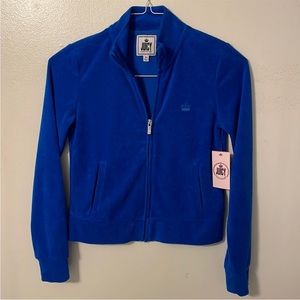 Juicy Couture Royal Blue Velour Zip-Up Jacket